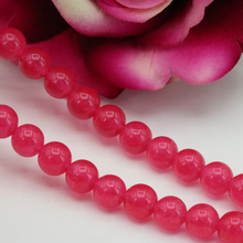 Скидки! Круглые бусины из розового халцедона 8 мм, незакрепленные бусины 15 дюймов, камень для рукоделия, женские модные украшения ручной работы, дизайн, оптовая продажа 2024 - купить недорого
