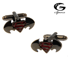 iGame Classic Cuff Links For Men Quality Brass Material Gunblack Super Heroes Movie Bat Design 2024 - buy cheap
