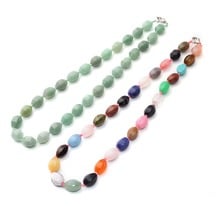 6pcs/lot Natural Quartz Stone Cheery Quartz Colorful Choker Necklace Knotted Facet String Energy Beaded Necklace Collar Free 2024 - buy cheap