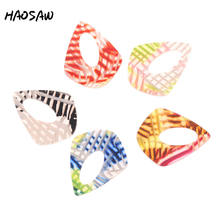 HAOSAW 31*38MM 6Pcs/Lot HandMade/Acetic Acid Charm/Stripe Printed/Waterdrop/Jewelry Making/Jewelry Accessories/Earring Findings 2024 - buy cheap