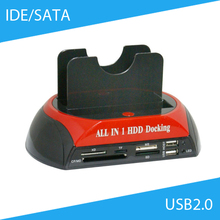 [Free DHL] All in1 2.5"/3.5" Dual USB 2.0 SATA IDE HDD Docking Station Hub Card Reader OTB External Storage Enclosure - 10pcs 2024 - buy cheap
