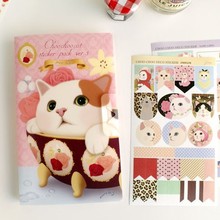 8 sheets/lot cute cat paper sticker diy scrapbooking diary sticker kawaii stationery school supplies 2024 - buy cheap