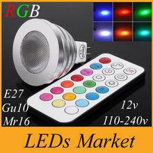 Memory Function 5w RGB Led Spotlight Gu10 E27 E14 Mr16 Gu5.3 110-240v 12v  Rgb Changeing Led Bulb Lamp Spot Light +IR Controller 2024 - buy cheap