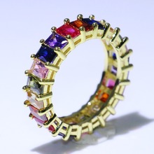 Женское Обручальное кольцо из стерлингового серебра 925 пробы с золотым наполнителем, много цветов, 5A CZ, хит продаж, 2019 2024 - купить недорого