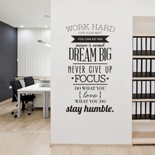 Decorative Stickers For Office School Work Hard Stay Humble Quote Vinyl Wall Sticker Motivation Lettering Wall Decal Mural AZ318 2024 - buy cheap