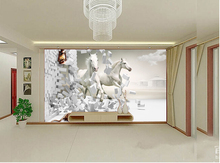 Papel tapiz de caballo personalizado 3D, caballo Pentium para sala de estar dormitorio TV fondo de pared impermeable tela de seda papel de pared 2024 - compra barato