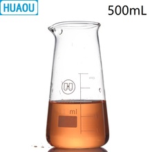 HUAOU 500mL Conical Beaker Triangle Borosilicate 3.3 Glass with Graduation Spout Measuring Cup Laboratory Chemistry Equipment 2024 - buy cheap