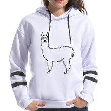 Tumblr Women Kawaii Hoodies Cartoon Llama Alpaca Print Sweatshirts Harajuku 2019 Spring Female Long Sleeve Hooded 2024 - buy cheap