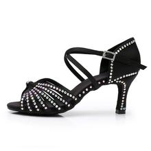 Venda quente novo strass feminino meninas sapatos de dança latina salão tango salsa sapatos de dança 7cm/5cm salto alto atacado 2024 - compre barato