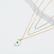Женское ожерелье с подвеской «глаз дьявола», ожерелье с зелеными бусинами, многослойное богемное ювелирное изделие, 2019 2024 - купить недорого