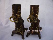 Very rare a pair of Ming Dynasty copper vase,flowers&bird 2024 - buy cheap
