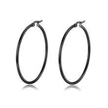 Hot Sale Stainless Steel Gold Black Color Diameter 5CM Hoop Earrings Woman Fashion Party Jewelry Christmas Gift drop ship 2024 - buy cheap
