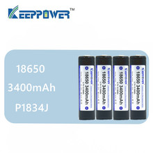Bateria recarregável de li-íon 3400mah 18650, 4 unidades, original, bateria 3.7v p1834j