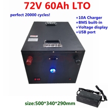 20000 cycles LTO 72V 60Ah Lithium Titanate battery pack with BMS for inverter solar system energy storage boat +10A Charger 2024 - buy cheap