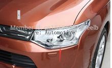 Cubierta de faro delantero de ABS cromado para Mitsubishi Outlander, 2 uds., 2013, 2014, 2015, 2016 2024 - compra barato