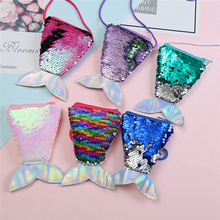 Women Mermaid Tail Sequins Coin Purse Girls Crossbody Bags Sling Money Change Card Holder Wallet Purse Bag Pouch For Kids Gifts 2024 - buy cheap