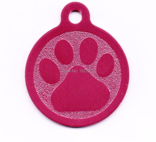 Pata redonda para identificação de cachorro/gato, etiqueta de identificação gravada rosa fh890201 2024 - compre barato