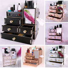 Jewelry Container Wood Drawer Organizer Handmade Cosmetic Storage Organizer Box DIY Wooden Storage Box Makeup Organizer 2019 2024 - buy cheap