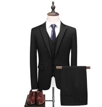 2021 Новое поступление Нарядные Костюмы для свадьбы повседневный мужской Блейзер костюм мужские деловые вечерние костюмы хорошего качества для мужчин (куртка + жилет + штаны) 2024 - купить недорого