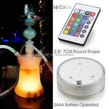 (12 pieces/lot) 3AAA Battery Operated Remote Controlled Multicolor LED Vase Hookah Light Submersible Light 2024 - buy cheap