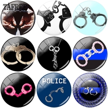 TAFREE Handcuffs Picture Glass Cabochon Dome Flat Back Making Findings DIY Beads For Brooches Tie Clips 2024 - buy cheap