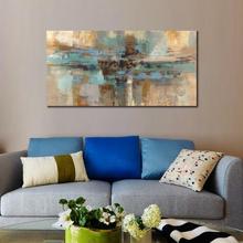 Wall modern art abstract oil paintings on canvas for home decor Morning Fjord High quality Hand painted 2024 - buy cheap