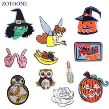 ZOTOONE Halloween Flower Patches Diy Stickers Iron on Clothes Heat Transfer Applique Embroidered Applications Cloth Fabric G 2024 - buy cheap