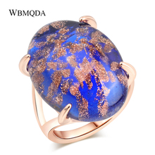 Luxury 7 Colors Glass Stone Rose Gold Ring Bohemian Engagement Wedding Rings For Women Fashion Jewelry 2018 Free Shipping 2024 - buy cheap