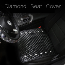 Rhinestone Car Seat Cover Front Back Seat Cushion Leather Breathable Comfort Crystal Universal Car Seat Protector Mat 2024 - buy cheap