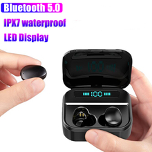 TWS Bluetooth наушники 6D стерео беспроводные наушники IPX7 беспроводные наушники, гарнитура для видеоигр с микрофоном 2200 мАч power Bank 2024 - купить недорого