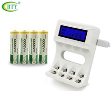 BTY Rechargeable Battery AA 3000 mAh NI-MH 1.2V 2A With AA/AAA Charger LCD Display A4 2024 - buy cheap