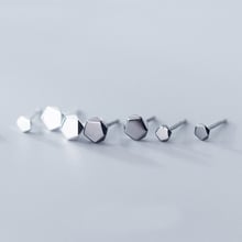 MloveAcc-pendientes de tuerca geométricos para niño y niña, joyería fina de plata de ley 100% 925 auténtica, joyería con personalidad 2024 - compra barato