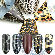 4Pc/Set New Nail Art Foil Leopard Design Charm Transfer Stickers Paper Holographic Adhesive Decals Nail Decoration 2024 - buy cheap