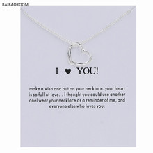 Hot Sale Sparkling Love Pendant necklace Silver plated Clavicle Chains Statement Necklace Women Jewelry(Has card) 2024 - buy cheap