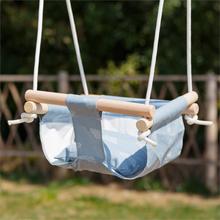 Canvas Hanging Swing Seat Indoor Outdoor Hammock Toy For Toddler Garden Wooden Swing Rocker Children Kindergarten Outdoor Toy 2024 - buy cheap