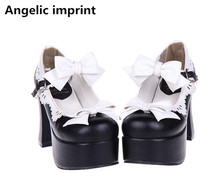 Zapatos de tacón alto para mujer, zapatos de vestir de princesa, laca de 9,5 cm, estampado angelical, estilo japonés mori girl, cosplay de lolita 2024 - compra barato