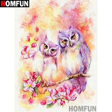 HOMFUN-pintura de diamante redondo/cuadrado completa, cuadro artesanal 5D, bordado de búho de dibujos animados, punto de cruz, decoración para el hogar 5D A01547 2024 - compra barato