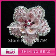 shining flower rhinestone brooch for wedding decoration,free shipping,hot sale flower shape rhinestone brooch for garment 2024 - buy cheap