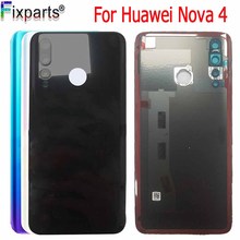 Nova tampa traseira de vidro para bateria com lente de câmera, porta traseira, caixa de reposição para huawei nova 4 2024 - compre barato