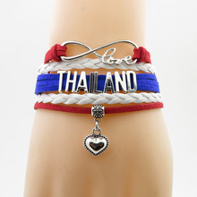 fashion love thailand Bracelet heart Charm thailand country bracelets & bangles for Woman and man bracelets 2024 - buy cheap