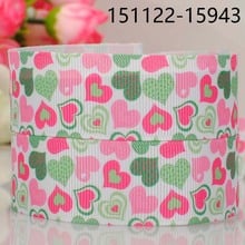 free shipping 50yards 7/8 " 22 mm fresh hearts pattern Valentine prints grosgrain ribbon tape with better price 2024 - buy cheap