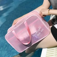 Bolsa de almacenamiento portátil impermeable para natación, bolso transparente de viaje para cosméticos, red de malla húmeda seca para piscina, XA511WA, 2 uds. 2024 - compra barato