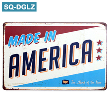 [SQ-DGLZ]Hot Made In AMERICA Metal Sign Retro Store Wall Decor Vintage Metal Crafts Home Decor Painting Plaques Art Poster 2024 - buy cheap