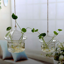 Jarrones colgantes de cristal transparente para jardín, terrario, contenedor de flores, maceta, nuevo y elegante 2024 - compra barato
