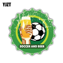Yjzt 13cm * 13cm adesivo decorativo de carro e motocicleta grunge futebol e cerveja pvc 11-00057 2024 - compre barato
