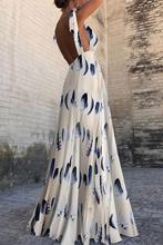 2018 Summer Women Maxi Dress Deep V-Neck Spaghetti Strap Long Sundress Sexy Boho Floral Print Backless Beach Dresses 2024 - buy cheap