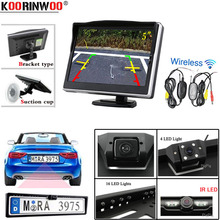 Koorinwoo Auto Wireless IR Rear View camera HD EU License Plate Frame waterproof Back Up Camera Parktronic 5 inch Number monitor 2024 - buy cheap