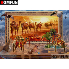 HOMFUN-pintura de diamante 5D DIY "camel del desierto", bordado de diamantes de imitación cuadrados o redondos, regalo de punto de Cruz, decoración del hogar, A08297 2024 - compra barato