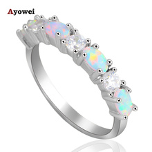 summer jewelry delicate design White fire Opal Silver Stamped zirconia fashion jewelry Rings for Ladies USA Size #6#7#8#9 OR698A 2024 - buy cheap
