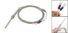 Free shipping 10pc M8 probe 5*100mm Thread PT100 Measurement Sensor Shielding Cable 2M pt100 RTD sensor Insulation Lead Wire 2024 - buy cheap